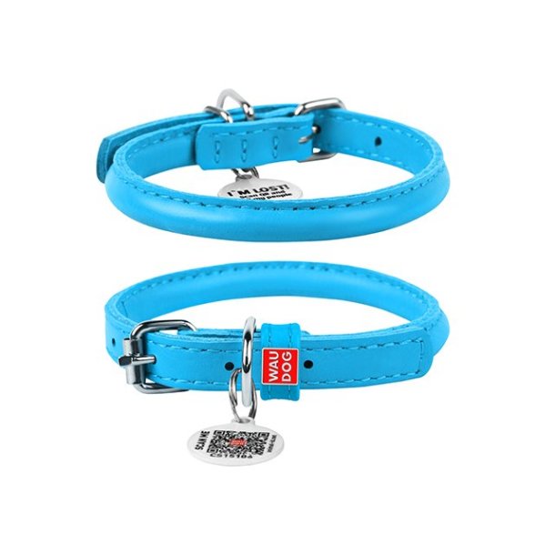 Waudog rundsyet lder halsbnd, bl