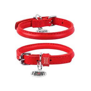 Waudog rundsyet lder halsbnd, rd