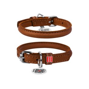 Waudog Soft rundsyet lder halsbnd, brun