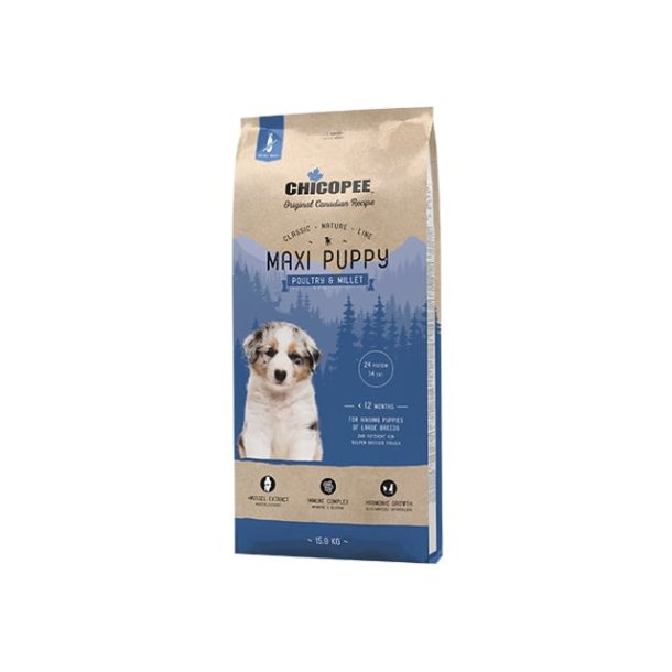 Chicopee CNL Maxi Puppy Kylling &amp; Hirse, 15kg