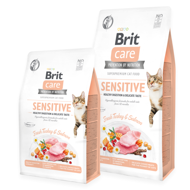 Brit Care Cat GF Sensitive Healthy Digestion + Delic. Taste (fersken)