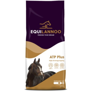 Equilannoo ATP Plus hestefoder, pose med billede af hest