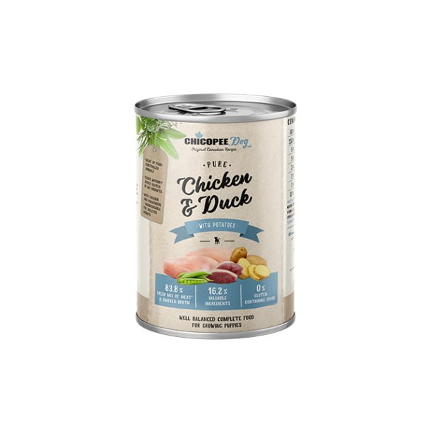 Chicopee Dog Junior Pure Kylling &amp; And, 400g